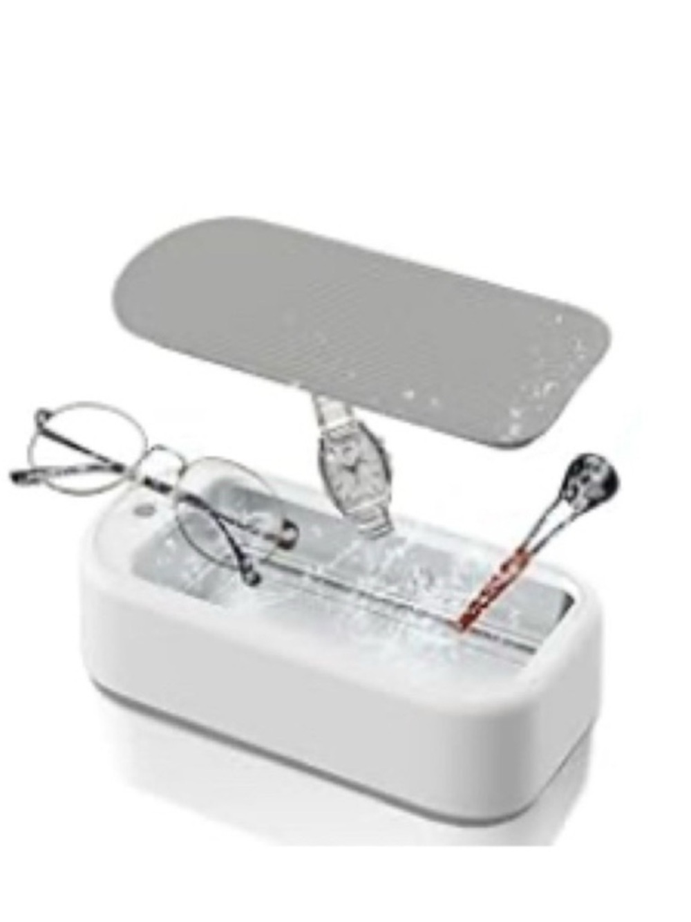 Ultrasonic White Jewelry & Eyewear Cleaner - Gentle Precision Cleaning